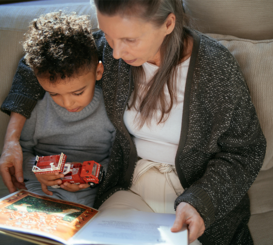 grandmother and grandson
