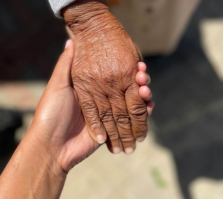 holding hands